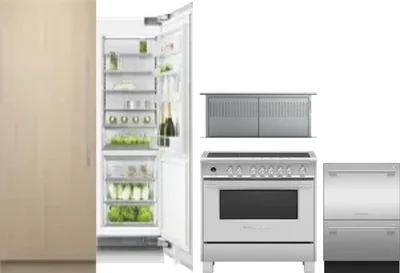 5 Piece Package Includes Refrigerator, Freezer, Range, Hood And Dishwasher